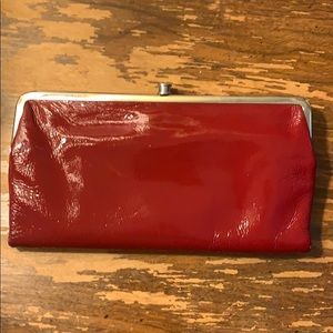 Hobo red patent leather wallet